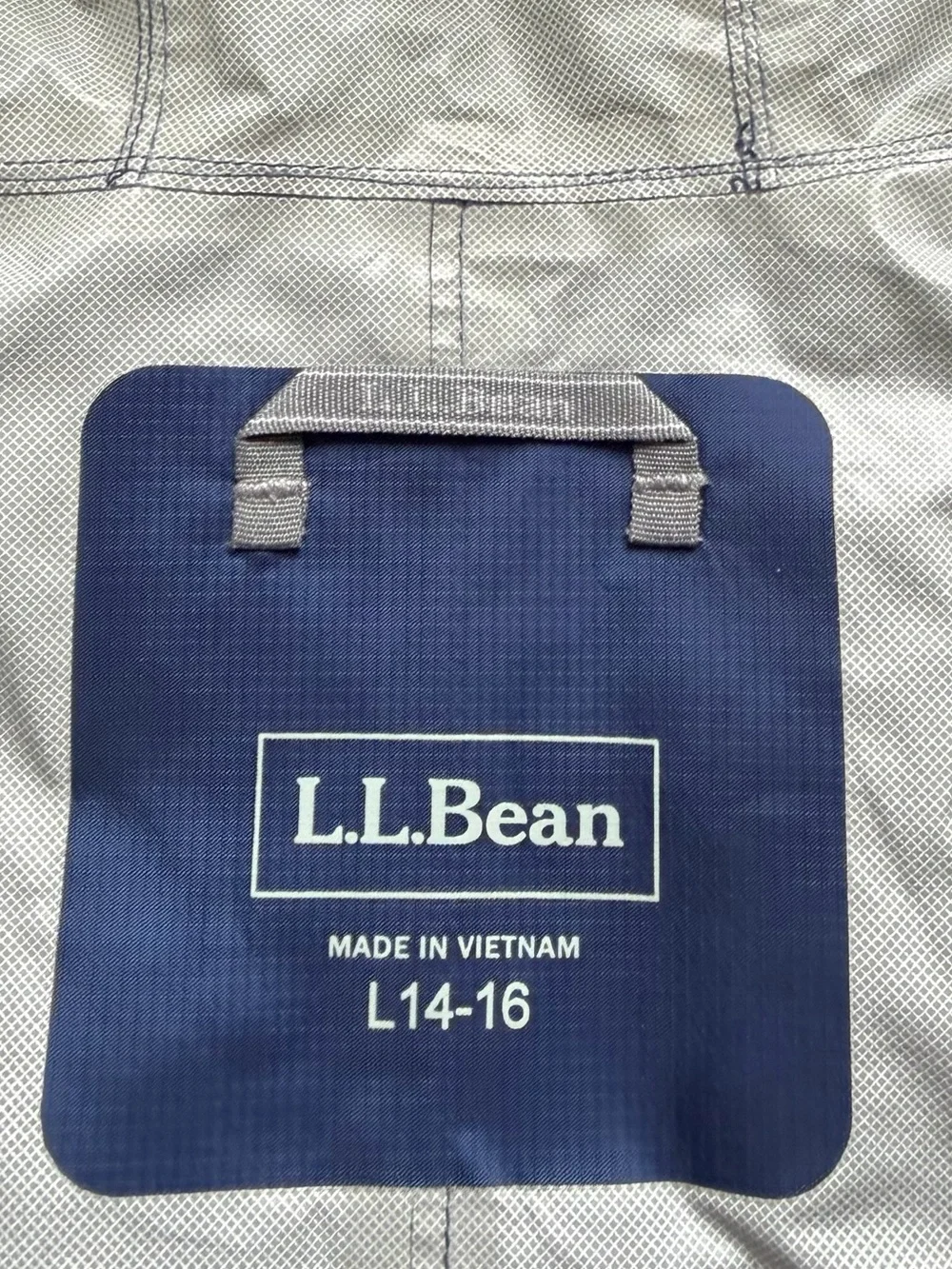 L.L. Bean Kids Trail Model Rain Jacket Large 14/16 Red Blue Hiking Outdoor NWOT